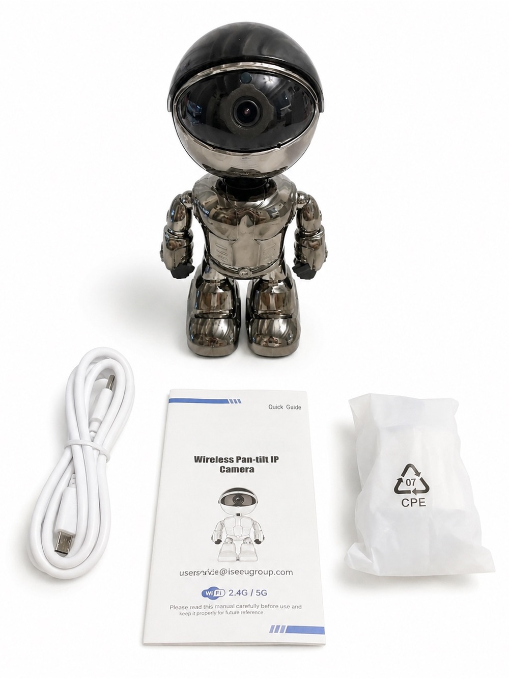 Wireless Pan-Tilt IP Camera Robot - Silver